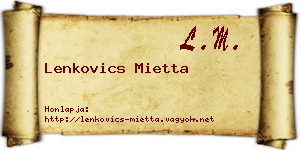 Lenkovics Mietta névjegykártya